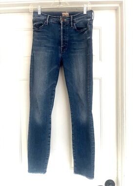 MOTHER The Stunner Ankle Fray Jeans Stretch Denim Sweet & Sassy Sz 26